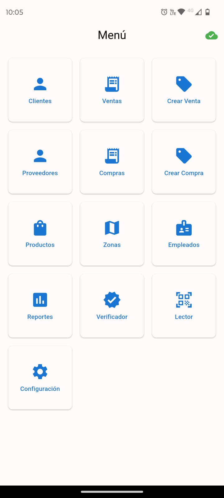 Menu de la app movil iSypos